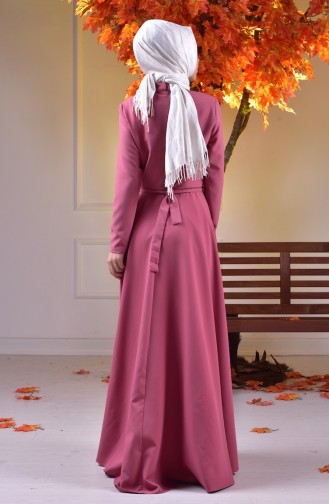 Robe Hijab Rose Pâle 4064-07