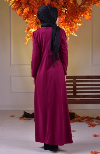 Dark Fuchsia Hijab Dress 2075-13