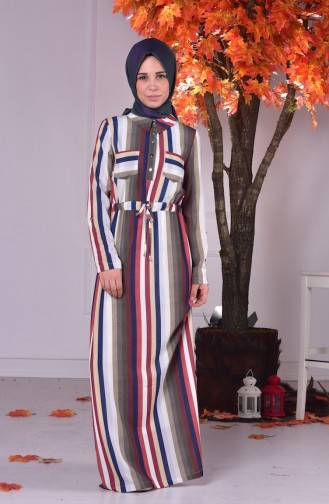 Khaki Hijab Dress 4050-02