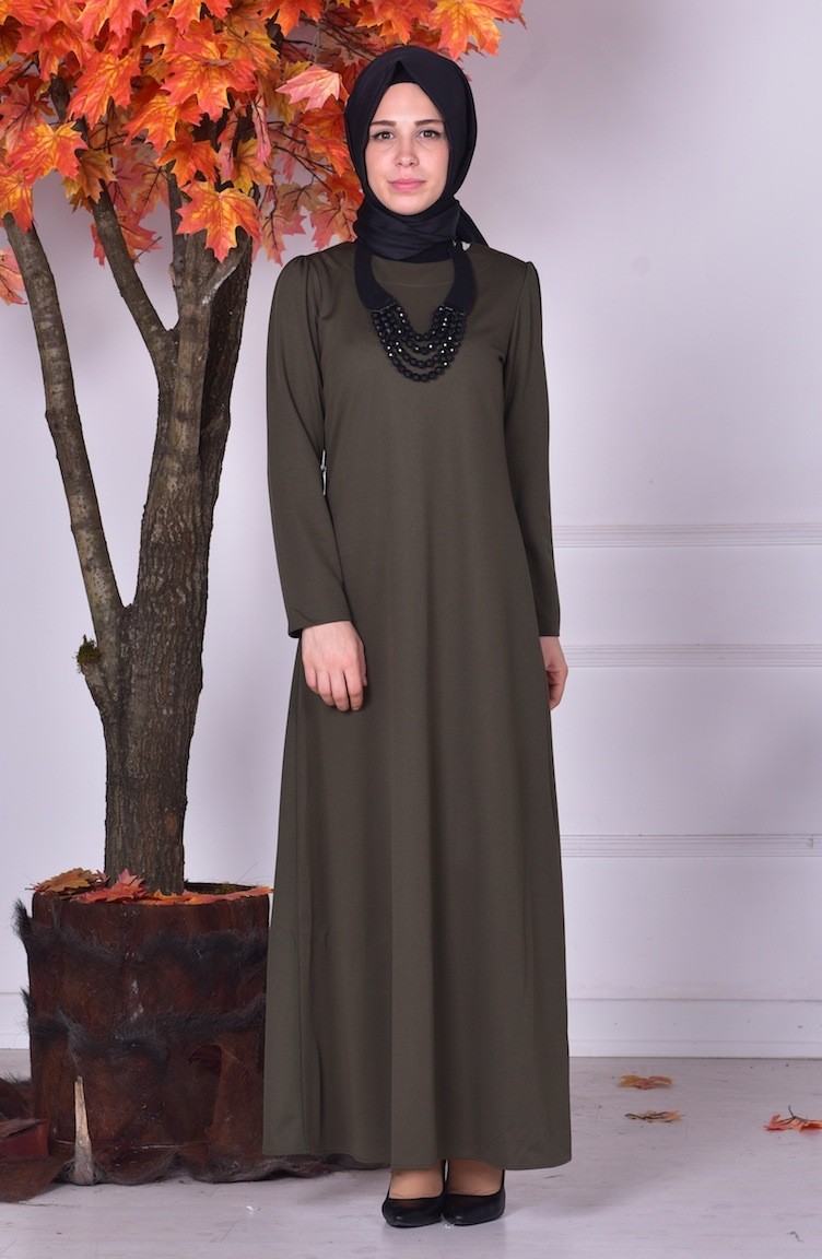  Robe  Hijab  Khaki Fonc  2022 08 Sefamerve