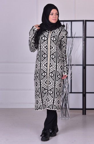 Fermuarlı Kalın Hırka 3718-02 Bej