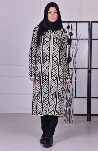 Fermuarlı Kalın Hırka 3718-02 Bej