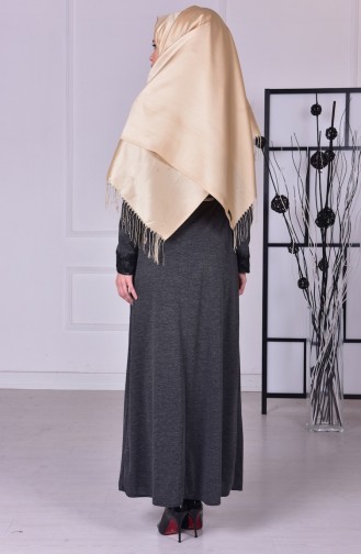 Rauchgrau Hijab Kleider 52509-01