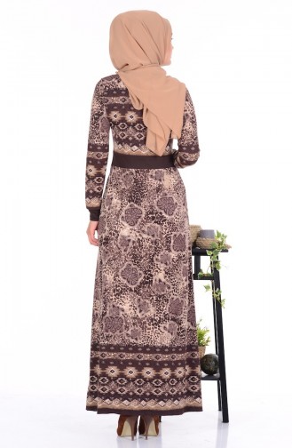 Brown Hijab Dress 4647-03