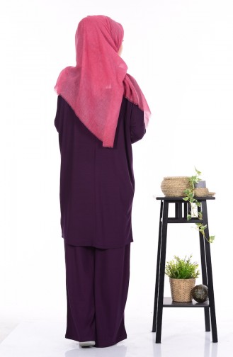 Tunik Pantolon İkili Takım 3093-10 Mor