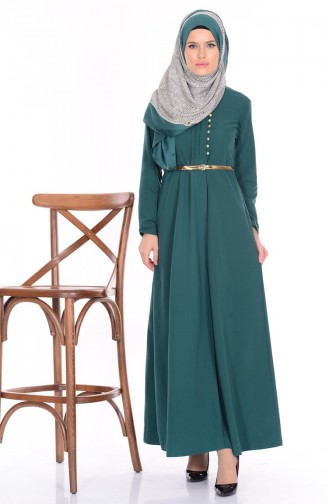 Robe Hijab Vert emeraude 2222-08