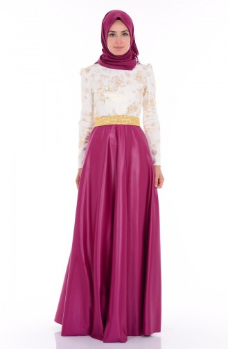 Lilac Hijab Evening Dress 1076-05