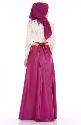Lilac Hijab Evening Dress 1076-05