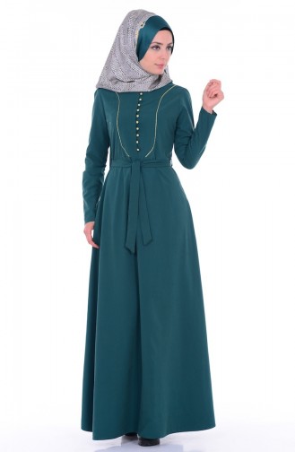 Emerald Green Hijab Dress 2223-06