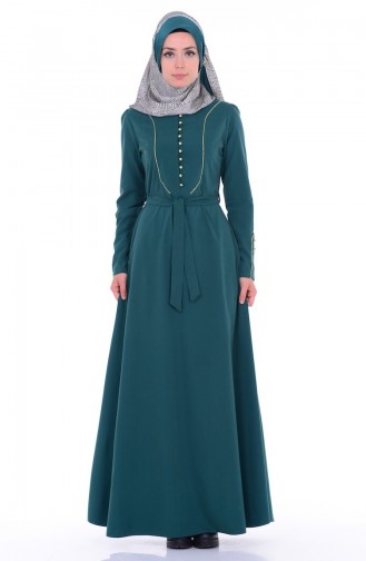 Robe Hijab Vert emeraude 2223-06