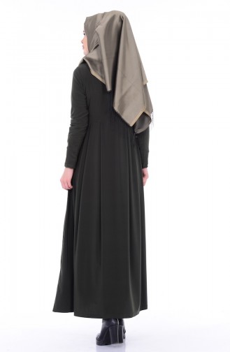 Khaki Hijab Dress 1813-02