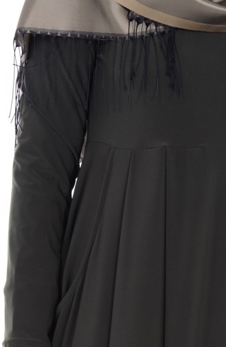 Khaki Hijab Dress 1813-02