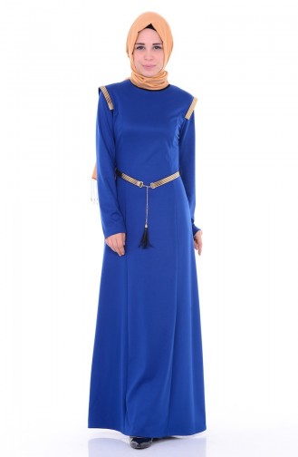 Saks-Blau Hijab Kleider 52528-01