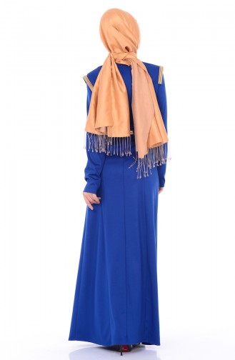 Saks-Blau Hijab Kleider 52528-01