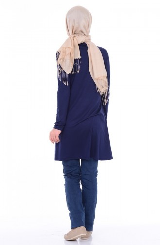 Grande Taille Peigné Hijab 0737-10 Bleu Marine 0737-10