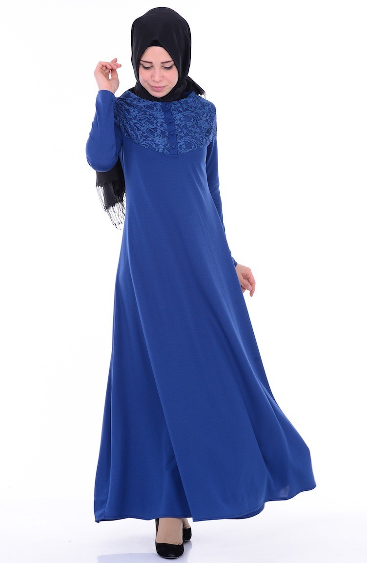 Robe Hijab Bleu Petrole 2018 05 Sefamerve