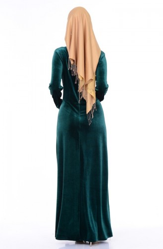 Sequined Velvet Dress 2694-02 Green 2694-02