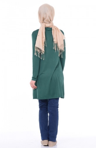 Große Größe Hijab Kragen Tunika 0737-01 Smaragdgrün 0737-01