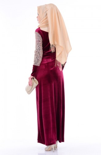 Claret red İslamitische Jurk 2696-02