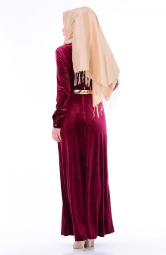 Weinrot Hijab Kleider 2700-02