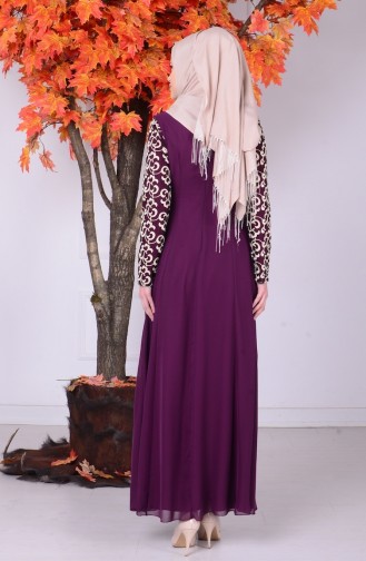 Zwetschge Hijab-Abendkleider 4093-03