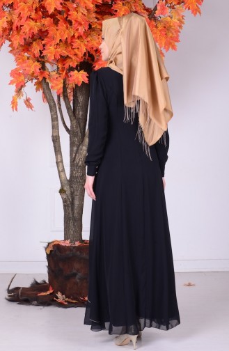 Black Hijab Evening Dress 4095-01