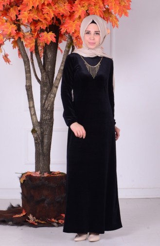 Black Hijab Dress 0681-04
