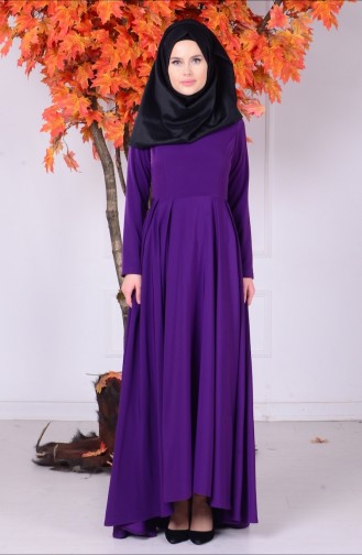 Lila Hijab Kleider 4074-05