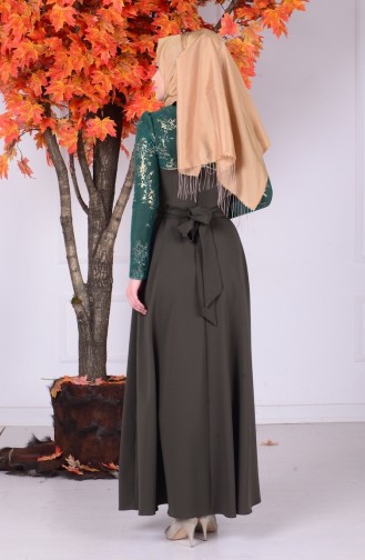 Emerald Green Hijab Dress 1032-03