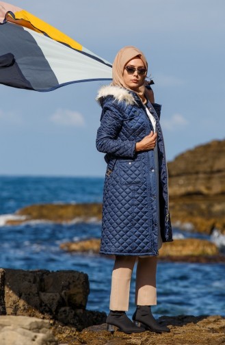 Quilted Coat 72630-04 Navy Blue 72630-04