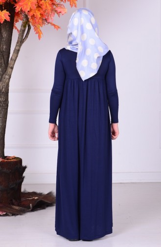 Navy Blue Young Hijab Dress 0780-01