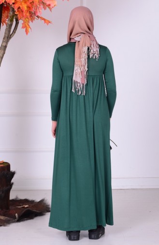 Emerald Green Hijab Dresses for Young Girls 0780-04
