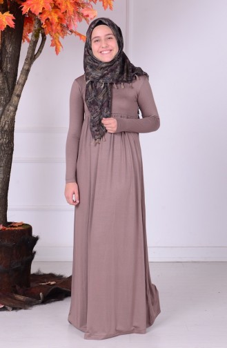 Robe Hijab Taille Jeune 0780-06 Vison 0780-06