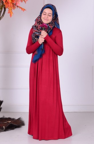 Red Hijab Dresses for Young Girls 0780-07
