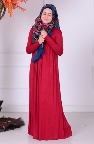 Rot Junge Hijab Kleid 0780-07