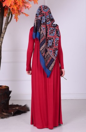 Robe Hijab Taille Jeune 0780-07 Rouge 0780-07