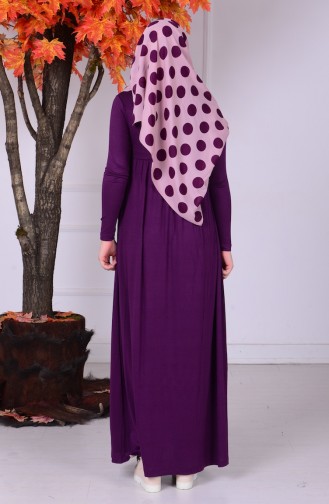 Purple Hijab Dresses for Young Girls 0780-08