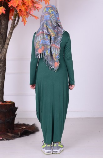 Robe Hijab Pour Jeune Vert emeraude 0790-03