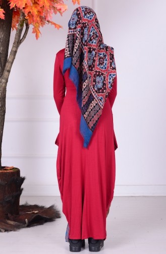 Red Hijab Dresses for Young Girls 0790-06