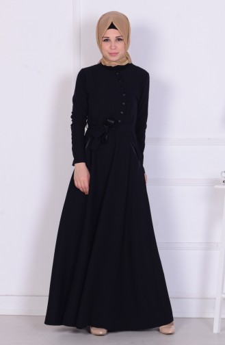 Black Hijab Dress 1076-02