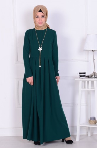 Smaragdgrün Hijab Kleider 1078-01