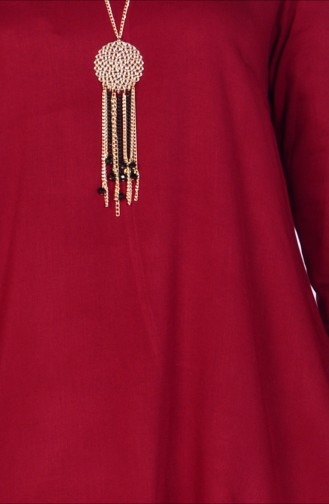 Viskon Kolyeli Tunik 0572-05 Bordo