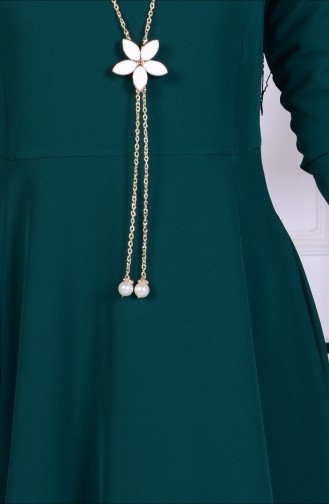 Emerald Green Hijab Dress 1075-03