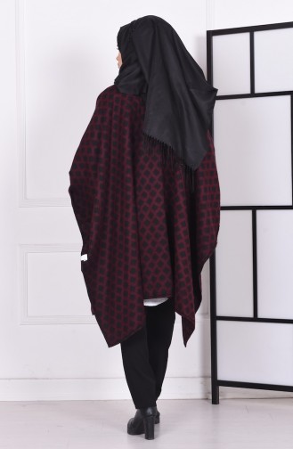 Poncho Pélerine 1812-04 Siyah Bordeaux 1812-04