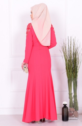 Vermilion Hijab Evening Dress 5709-04