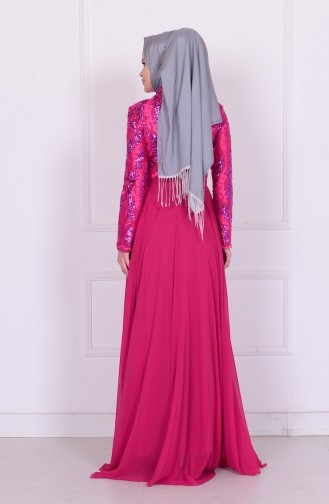 Lilac Hijab Evening Dress 6202-03