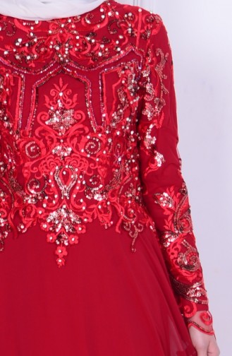 فستان من الشيفون لون خمري  6212-02