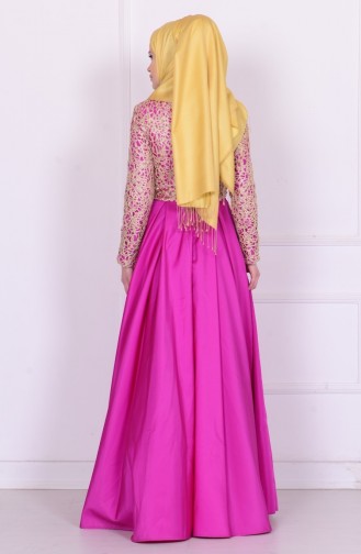 Lilac Hijab Evening Dress 6306-03