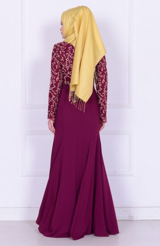 Cherry Hijab Evening Dress 6618-06