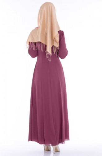 Şifon Elbise 52419-16 Gül Kurusu